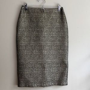 Metallic Gold/Silver and Black Pencil Skirt